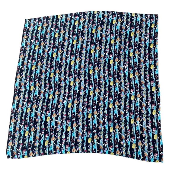 1998 Nicole Miller 100% Silk Scarf 43" Fruit Water Splash Print Vintage Rare - Picture 6 of 16
